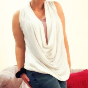 MICHAEL Michael Kors elegant white cowl knit NWOT